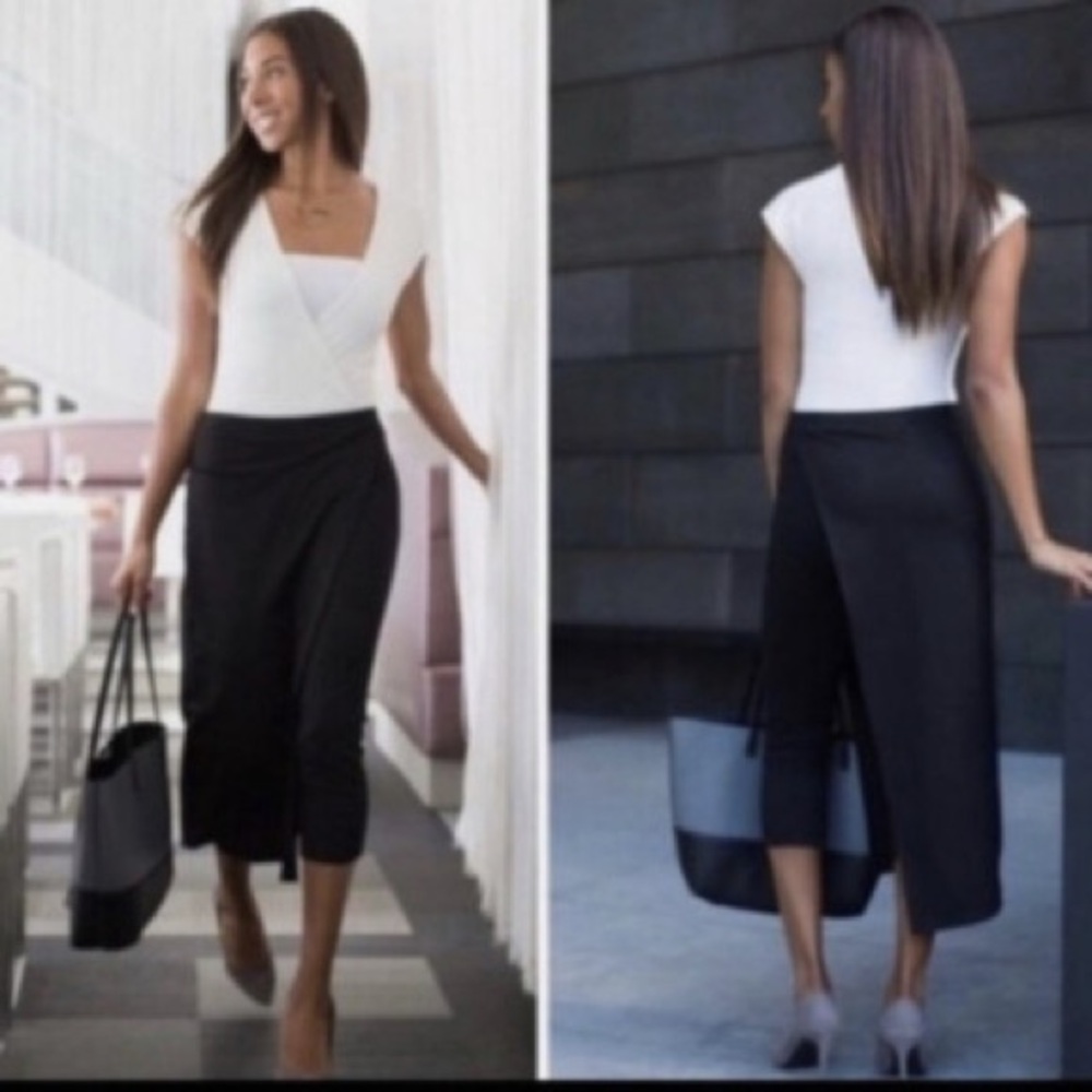 Betabrand Black Skirt Pant Combo
